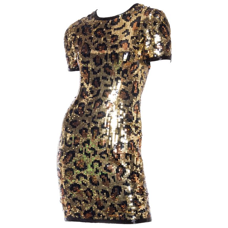 Shimmering Leopard Sequin Dress at 1stdibs
