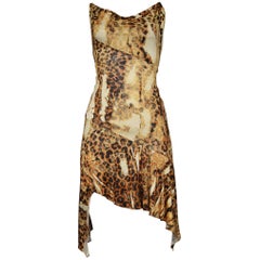 Dior by John Galliano Leopard Burnout CD Charm Disco Dress 2000