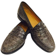 Men's M.C. Mario Campatelli Genuine Crocodile Loafers, Light Brown, sz 10 1/2