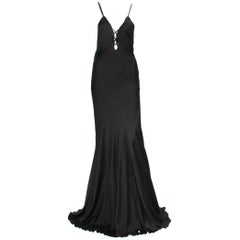 Tom Ford für Gucci H/W 2002 Kollektion Schwarzes Kleid aus Seide mit Schnürung aus der Kollektion It 38