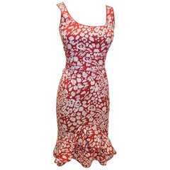 Oscar De la Renta signature  sweet red and white summer dress
