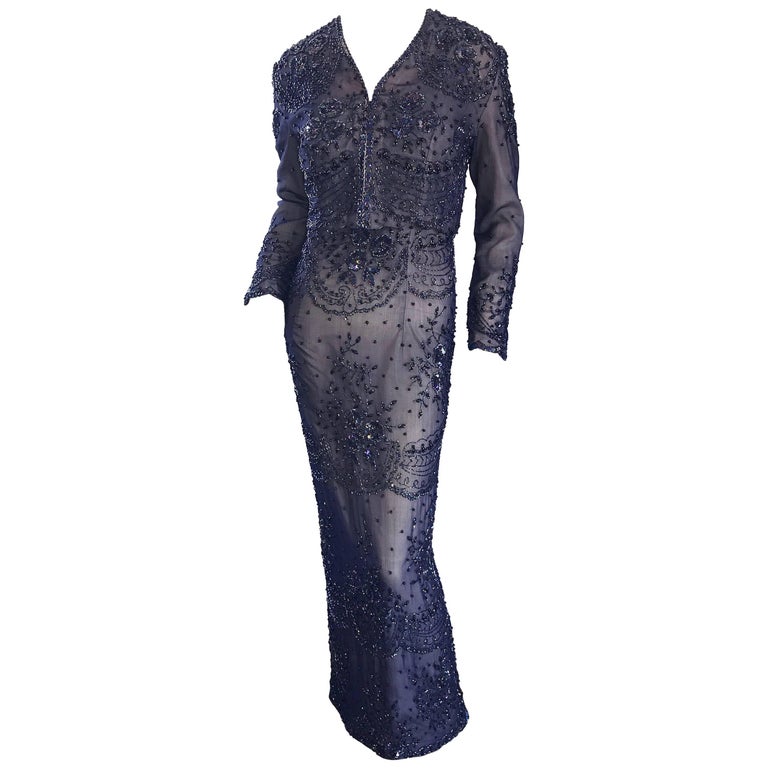 navy blue and nude dress Cameron Blake