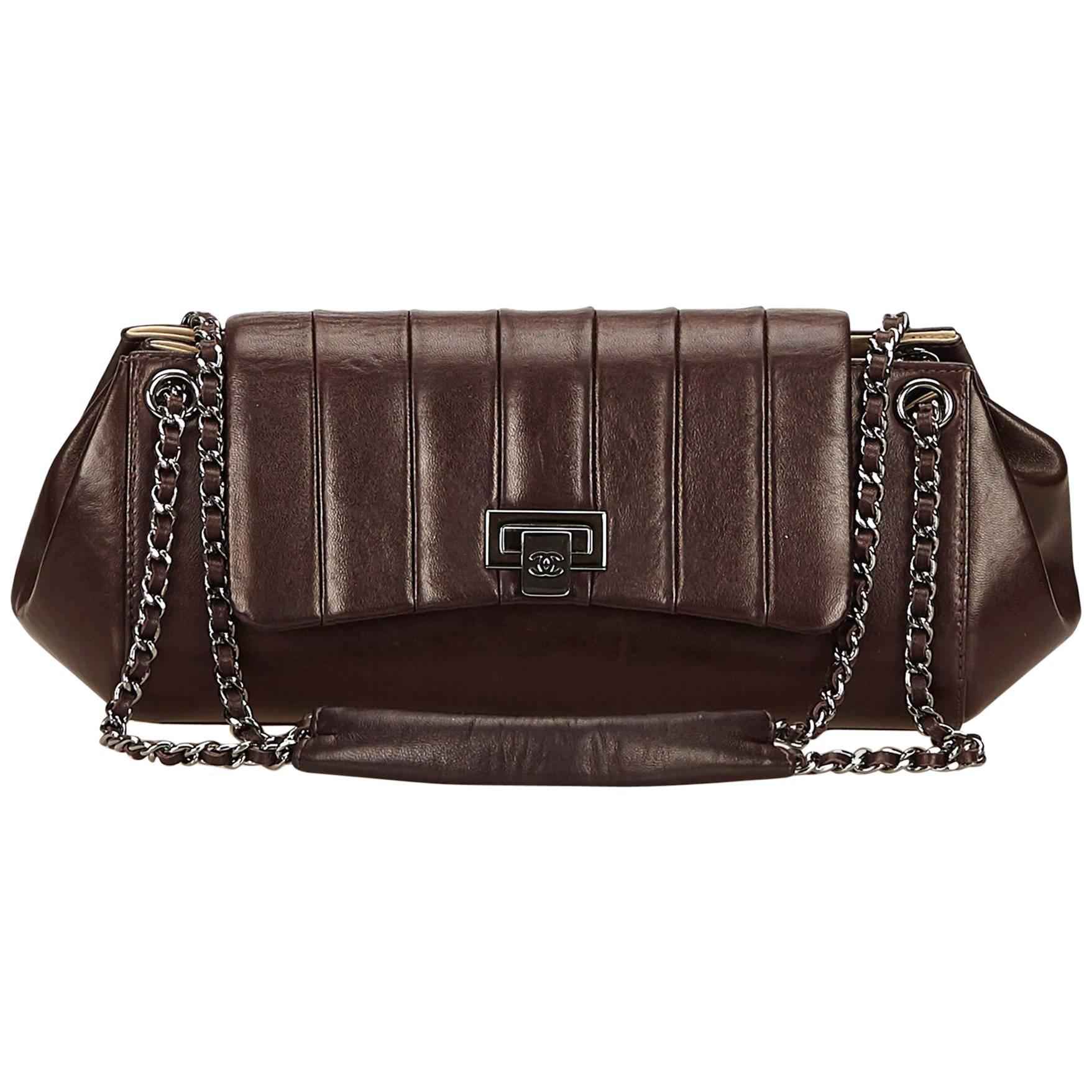 Chanel Brown Lambskin Leather Reissue Flap Shoulder Bag