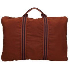 Hermes Brown Canvas Porte-Documents Handbag