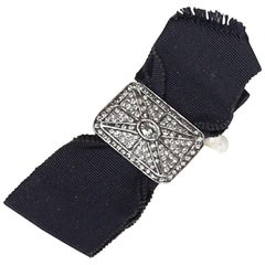 LANVIN Faux Pearls & Gros Grain RIBBON BRACELET 5