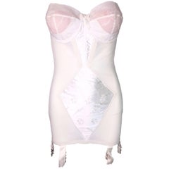 Vintage 1950's Lily of France For Saks Sheer Ivory Bandage Girdle Corset Dress 10