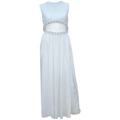 Fab C.1970 Elinor Simmons for Malcolm Starr Beaded White Jumpsuit 5