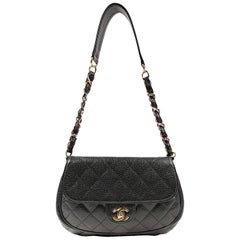 Chanel Black Caviar Classic Pouchette with Gold Hardware 6
