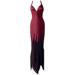 Thierry Mugler Deco Crystal Studded Flame Evening Dress 12
