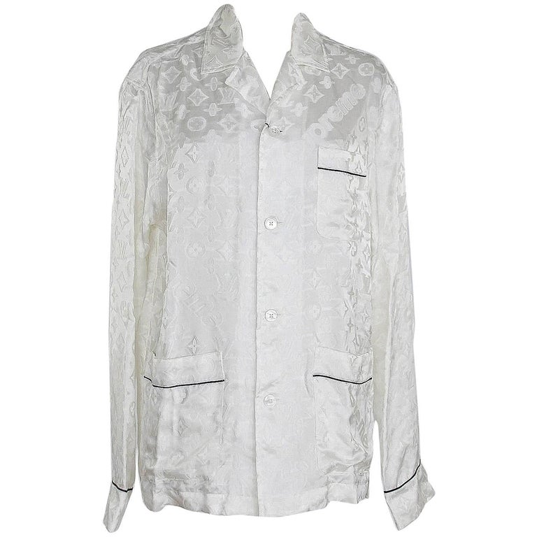Louis Vuitton Supreme X Limited Edition White Pyjamas Top as seen ...