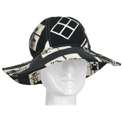 Vintage CHANEL Black and White COCO print Cotton Hat at 1stDibs  vintage  chanel hat, black and white chanel hat, chanel black and white hat