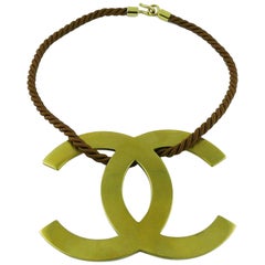 Chanel Runway Jumbo CC Logo Necklace RTW Spring Summer 2005