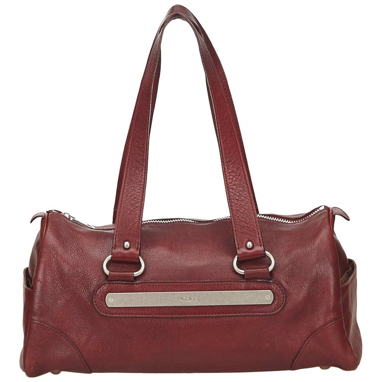 Chloe Red Leather Shoulder Bag For Sale at 1stdibs