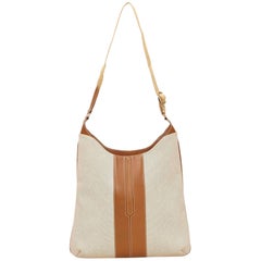 Lancel White Canvas Shoulder Bag 3