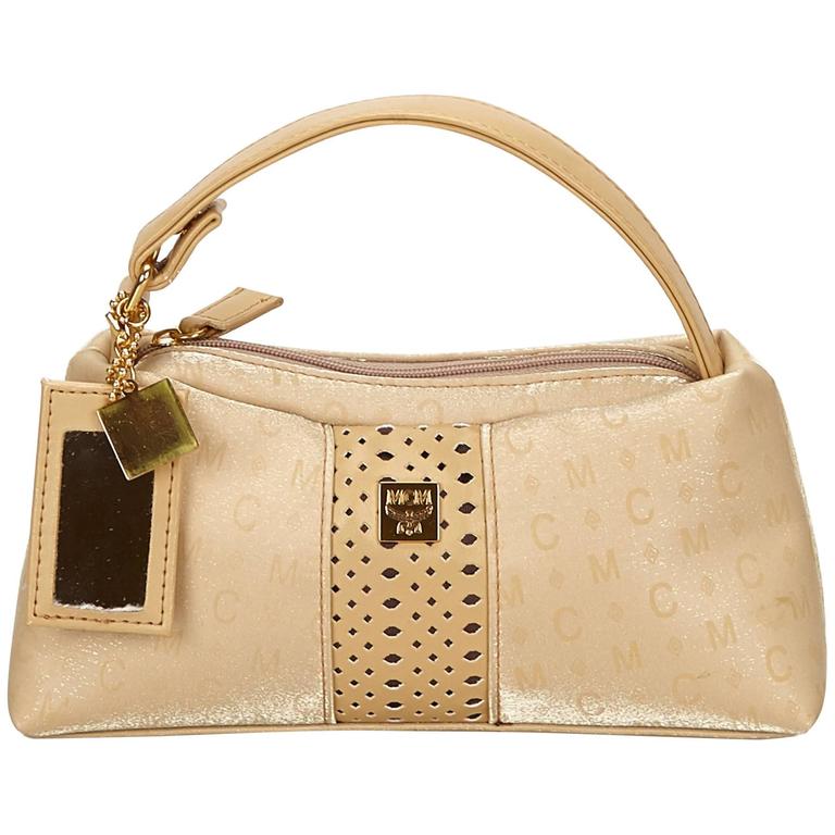 MCM Brown Velvet Handbag For Sale at 1stdibs