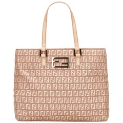 Fendi Brown Jacquard Zucchino Tote 5
