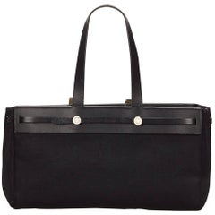 Hermes Black Herbag Cabas MM 10
