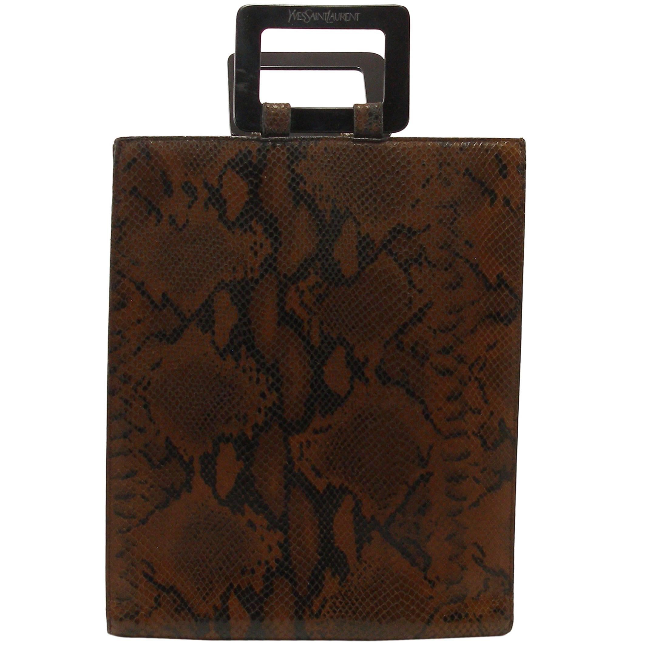 Yves Saint Laurent Ysl Vintage handbag in Python Leather  For Sale