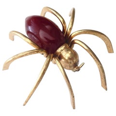 Vintage 1930s Art Deco Bakelite Spider Pin