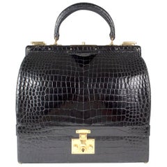 Hermes Vintage Croc Sac Mallete Bag circa 1950s/1960s