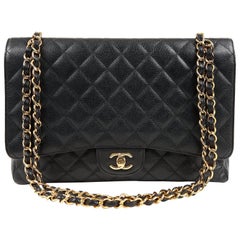 Chanel Black Caviar Maxi Flap with Gold Hardware