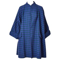 Vintage Geoffrey Beene Plaid Swing Coat