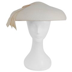 Vintage 1950s New Look White Saucer Hat