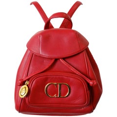 Christian Dior Lipstick Red Leather Mini Backpack