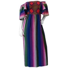 Vintage 1970s Boheiman Rikma Tribal Print Dress 