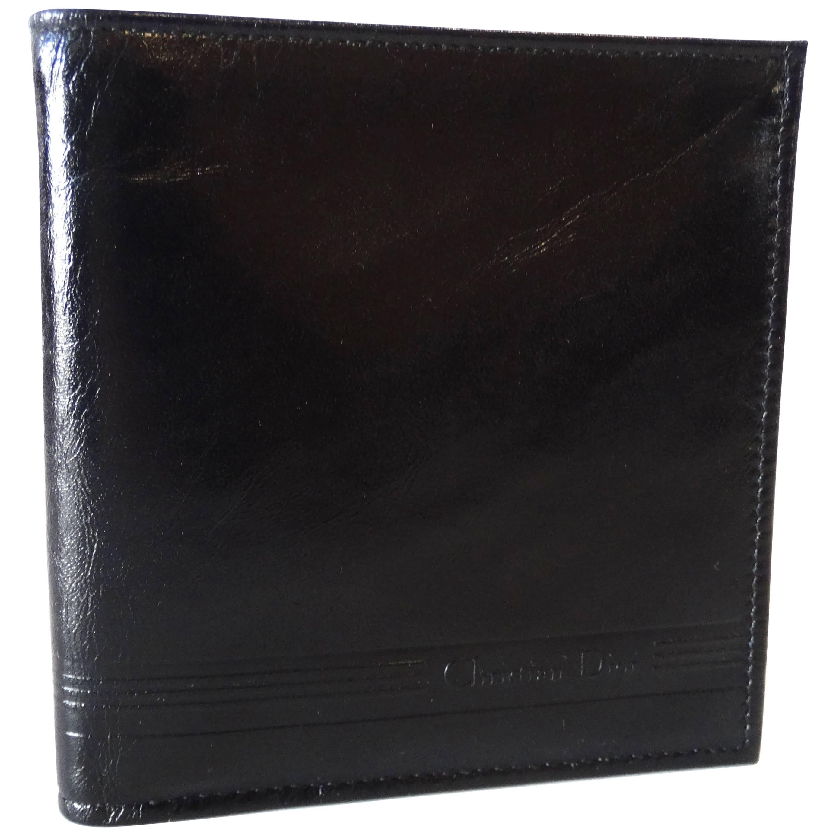 1990s Christian Dior Black Leather Biofold Wallet