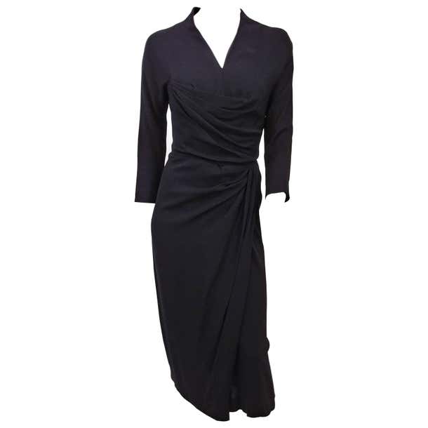 1950s Dorothy O'hara Gathered Black Dress For Sale at 1stDibs | dorothy ...