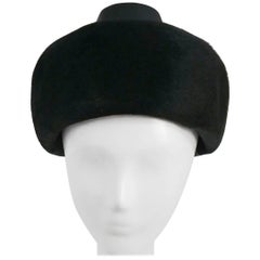 1960s Black Hat w/ Satin Ribbon