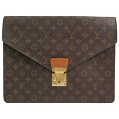 Used Louis Vuitton Monogram Men's Women's Carryall Laptop Travel Briefcase Clutch Bag