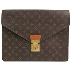 Louis Vuitton Monogram Men's Carryall Attache LapTop Tech Clutch Briefcase  Bag at 1stDibs