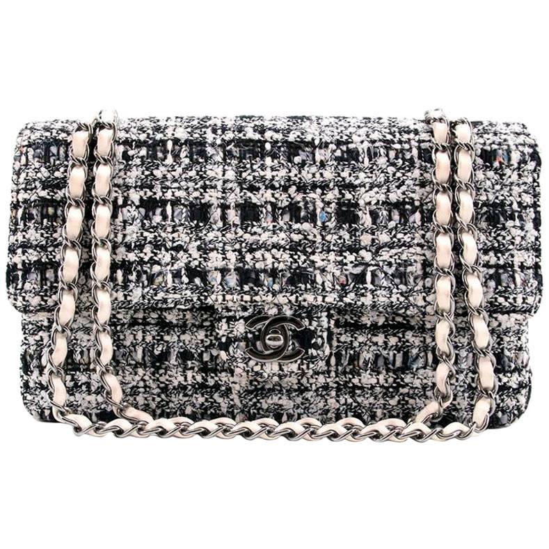 Chanel Tweed Medium Double Flap Bag For Sale