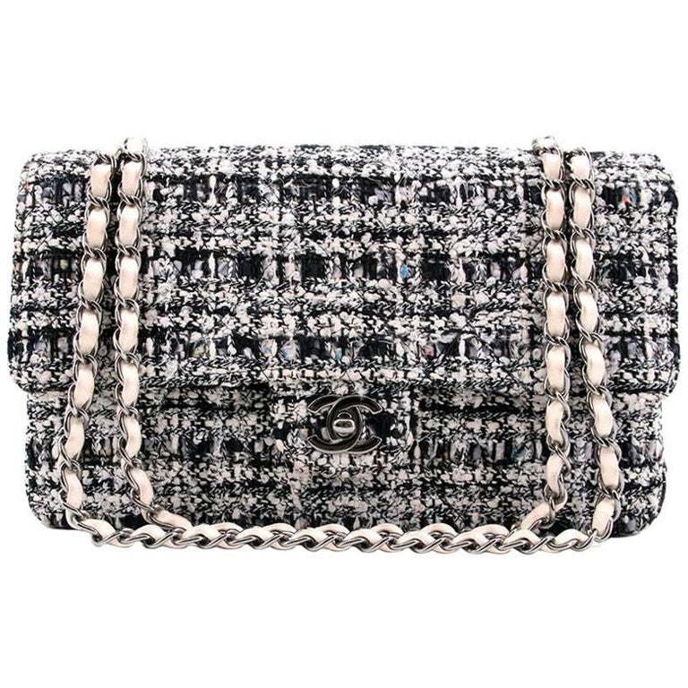 Chanel Tweed Medium Double Flap Bag For Sale at 1stDibs