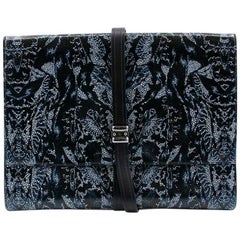 Alexander McQueen Black and Blue Patterned Large Clutch 3