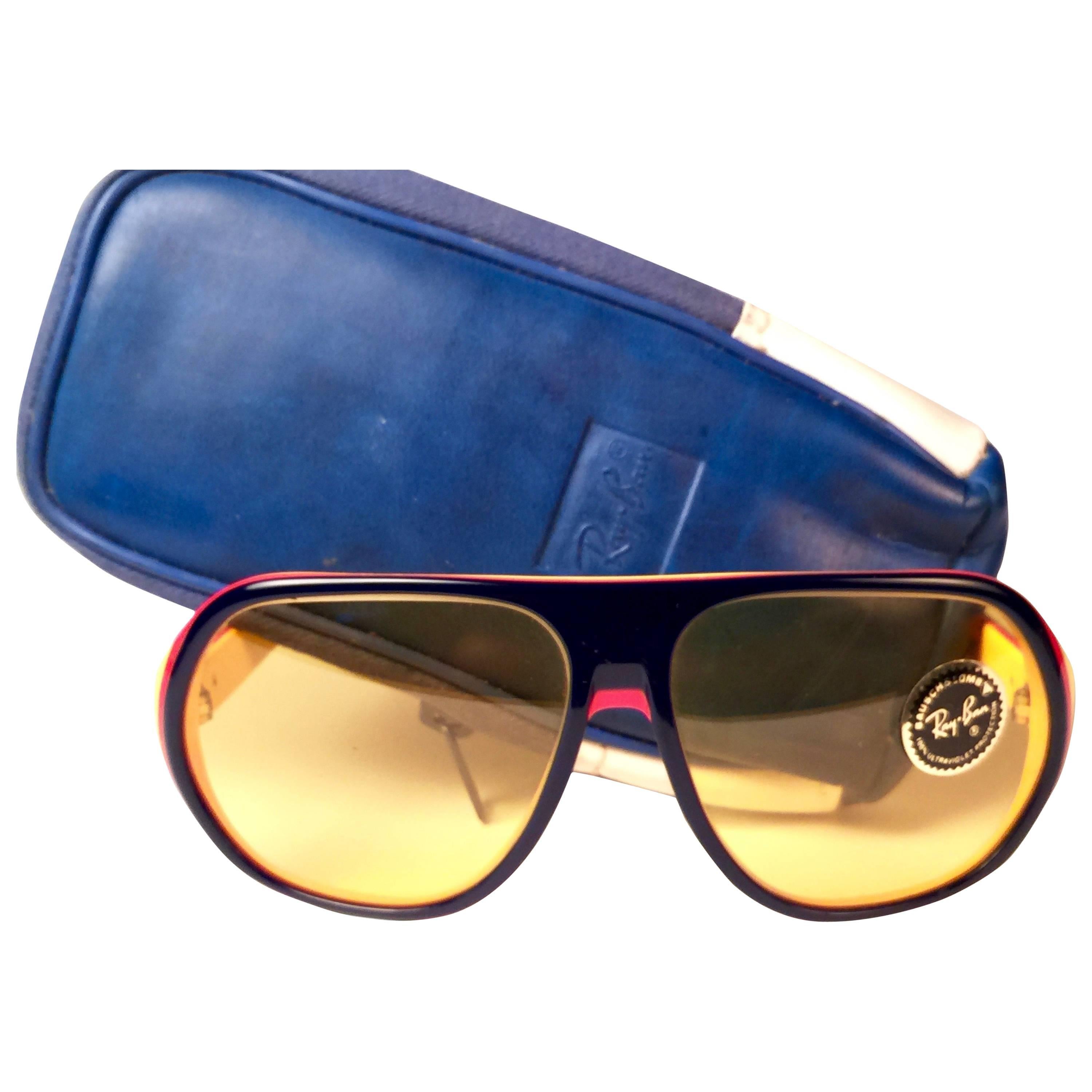 New Vintage Ray Ban B&L Blazer Ambermatic Mirror Lenses Sunglasses USA