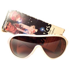 New Vintage Ray Ban B&L Wings White Side Cups Double Mirror Lenses Sunglasses