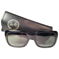 Nouveau Vintage Ray Ban Monti Black 1970's G15 Lenses USA Lunettes de soleil