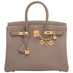 Hermes Etoupe 35cm Togo Birkin Taupe Gold Hardware 