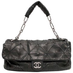 Chanel Black Quilted Origami Calfskin Flap Bag 4