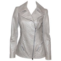 FAN-TAS-TIC Jitrois Jean Claude Leather Jacket grey Autruche / BRAND NEW