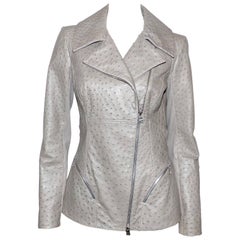 FAN-TAS-TIC Jitrois Jean Claude Leather Jacket grey Autruche / BRAND NEW 