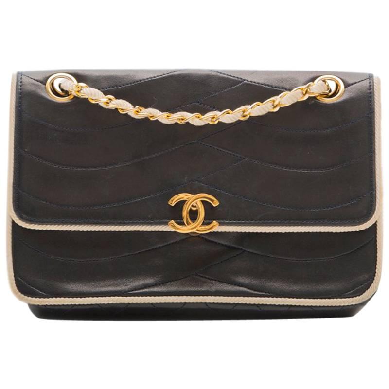 Chanel Navy Leather Bag