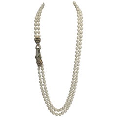 Ciner Crystal Double Strand Zebra Necklace Goldtone 1980s 4