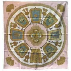 Hermes Vintage Poste et Cavalerie Silk Scarf in Pink 6