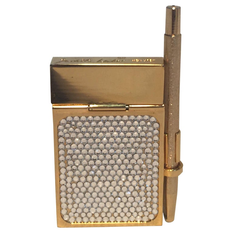 Judith Leiber Vintage Gold and Swarovski Crystal Mini Notepad For Sale ...