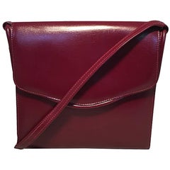 Hermes Vintage Dark Red Box Calf Shoulder Bag