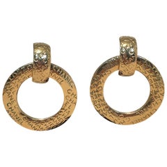 Chanel Vintage Gold Hoop Two Way Earrings 5